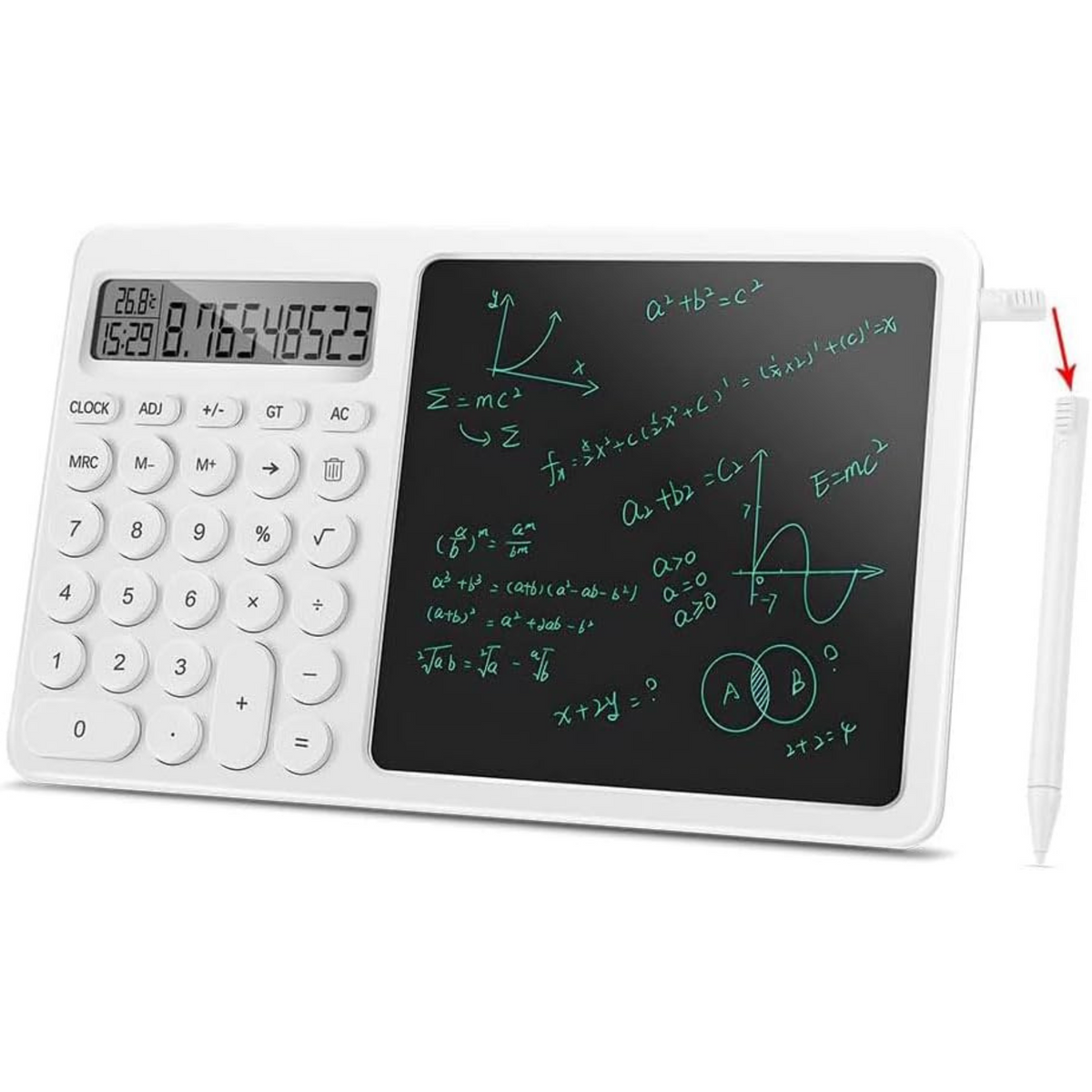 Calculator Notepad with 8 Inch LCD Writing Tablet